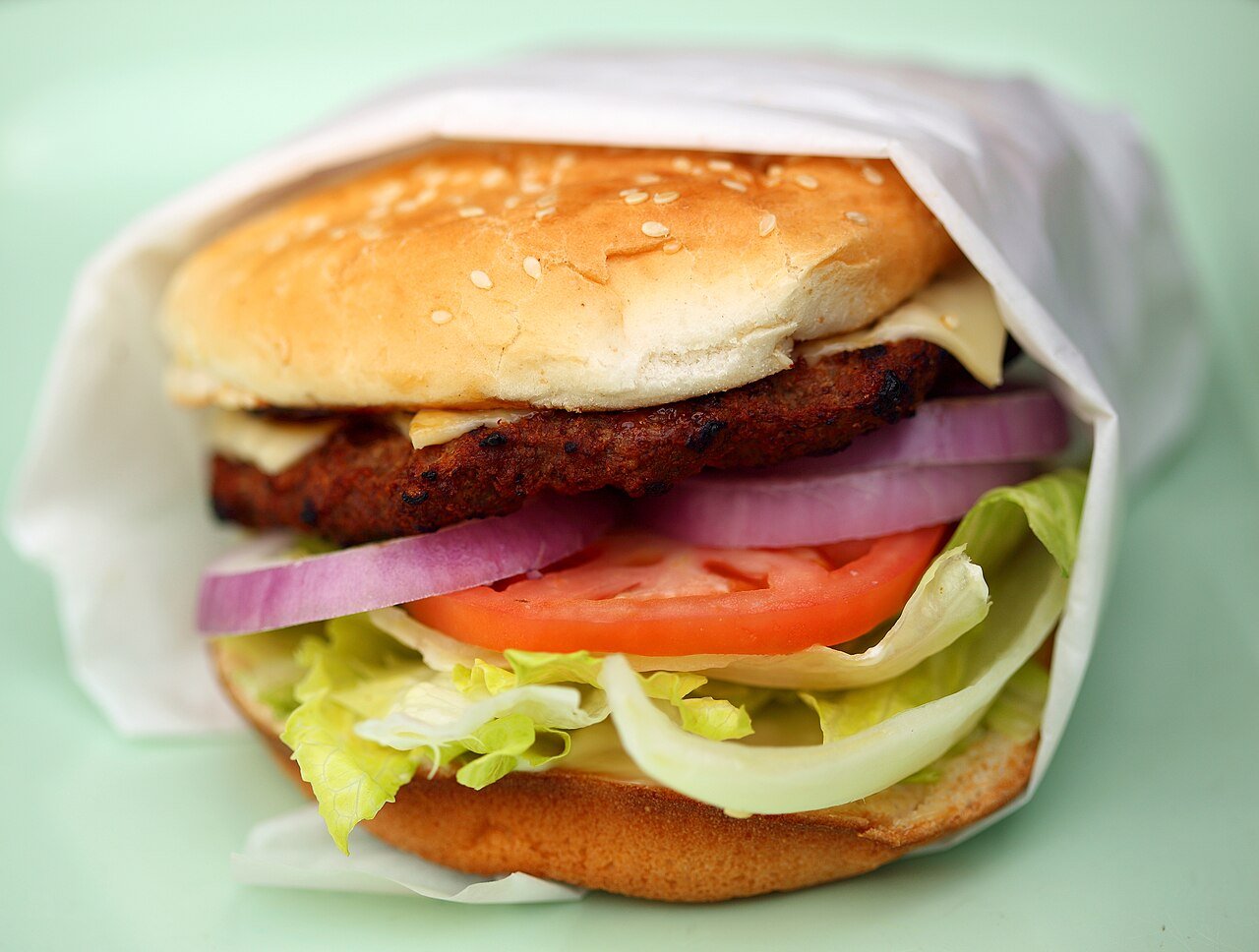 Cheeseburger20With20Lettuce2C20Tomato20and20Onion20free20creative20commons204006382370.jpg Mushroom Swiss Burger - Image 1